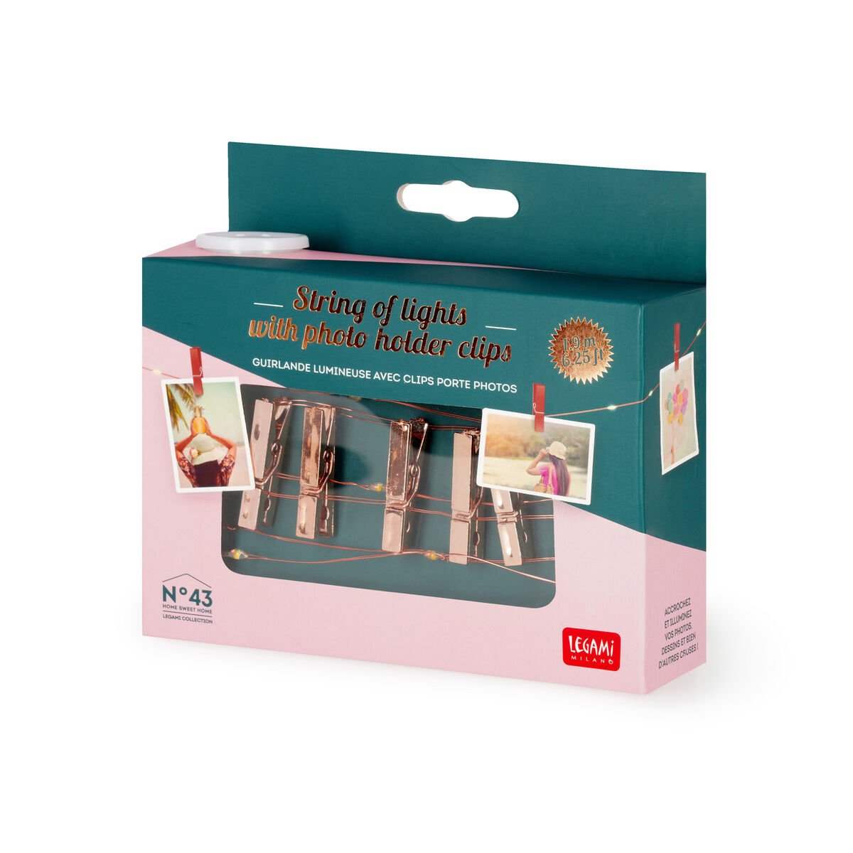 Filo di Luci Decorative con Clip Portafoto