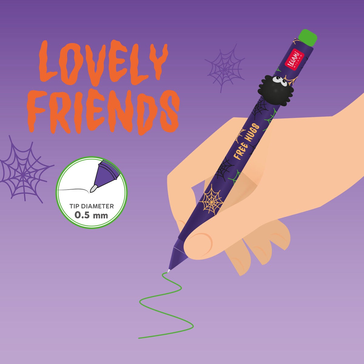 Penna Gel con Animaletto Decorativo  "Free Hugs" - Lovely Friends